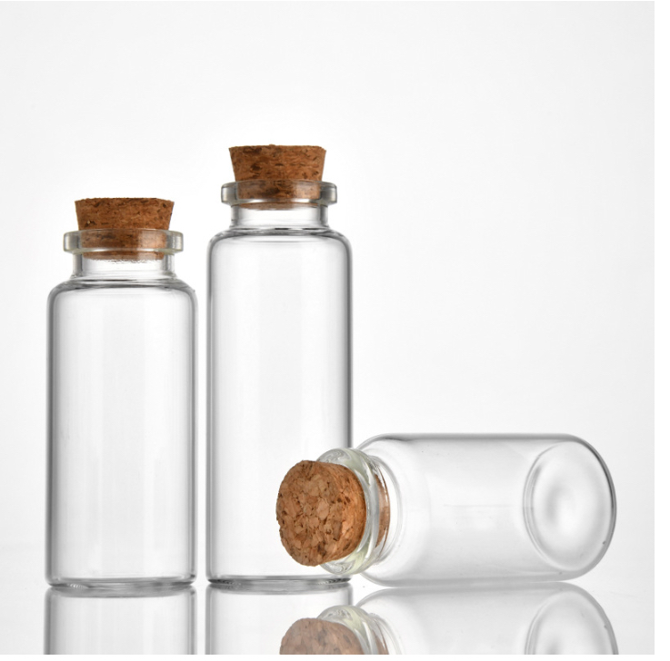 Clear Glass Storage Bottle with Cork Lid