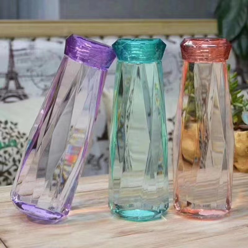 Colorful Geometric Glass Water Bottle